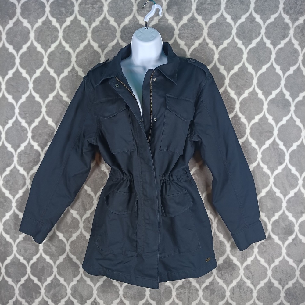 Pact Field Jacket Womens Medium Black Organic Cotton Utility Utility Coat